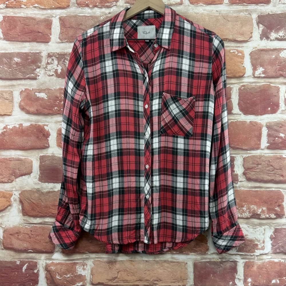 Rails Top Women's Small Red Plaid Flannel Western Casual Button Front Shirt